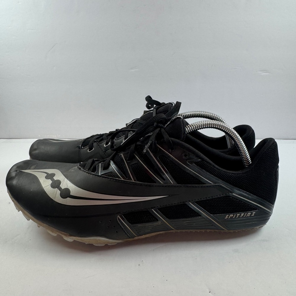 Saucony Spitfire‎ 4 Mens Black Silver Track Field Spikes Shoes S29034-6 Size 13